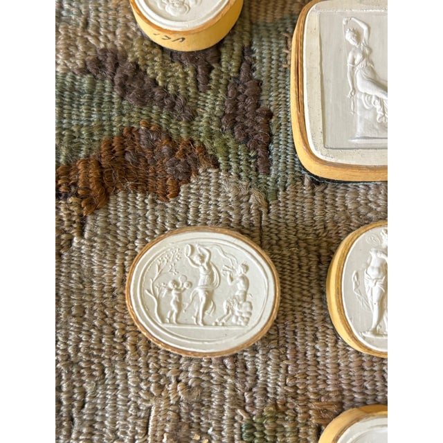 Antique White Antique Italian Grand Tour Plaster Intaglios - Set of 8 (Group #11) For Sale - Image 8 of 14