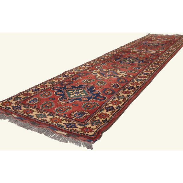 79789 Vintage Afghani Rug, 02'08 x 11'07. The Crimson Sovereign Passage: A Vintage Afghan Masterpiece of Nomadic Heritage...