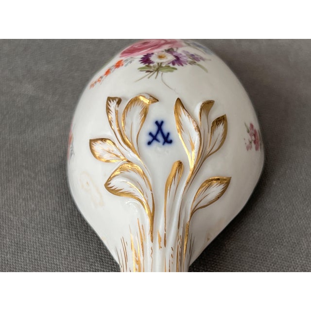 White Meissen Porcelain Serving Spoon, 19th Century For Sale - Image 8 of 9