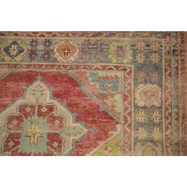 Red Vintage Distressed Oushak Rug Runner - 5'4" x 11'3" For Sale - Image 8 of 11