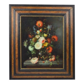 Vintage Still Life Painting Signed in Heydenryk Dutch Ripple Frame For Sale