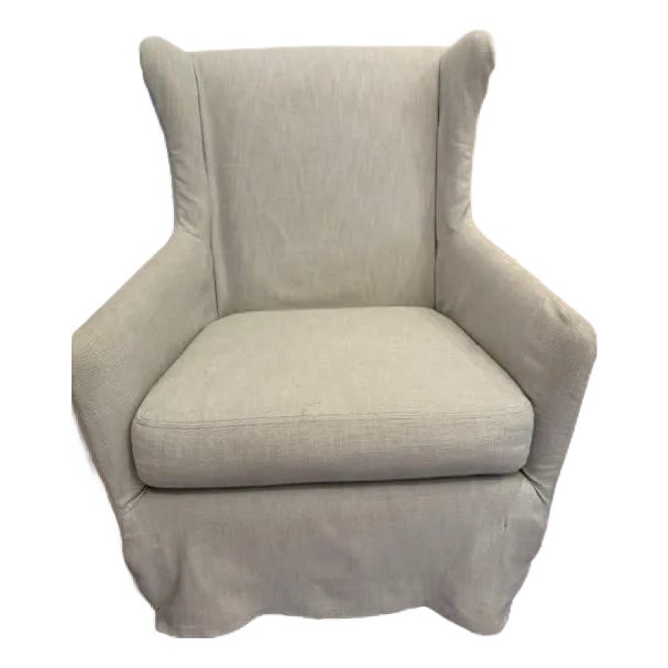 Restoration Hardware Classic Wingback Slipcovered Swivel Glider