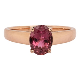 Natural Brazilian Pink Tourmaline Ring in 14k Solid Rose Gold | 8x6mm,1.19cts, Size 6.75 For Sale