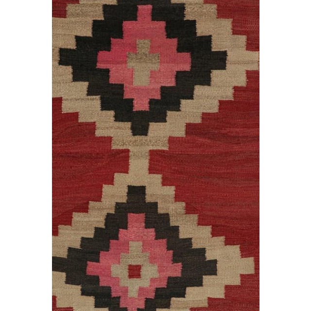 Tribal 1950s Vintage Shahsavan Persian Kilim in Red, Beige & Black Patterns by Rug & Kilim For Sale - Image 3 of 7