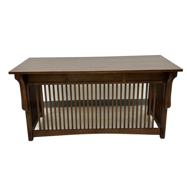 Brown Mission Crofter 3 Drawer Library Desk - Walnut For Sale - Image 8 of 10