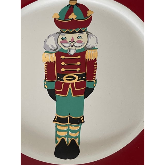 1970s Pair Holiday Ceramic Designers Plates Nutcrackers For Sale - Image 4 of 6