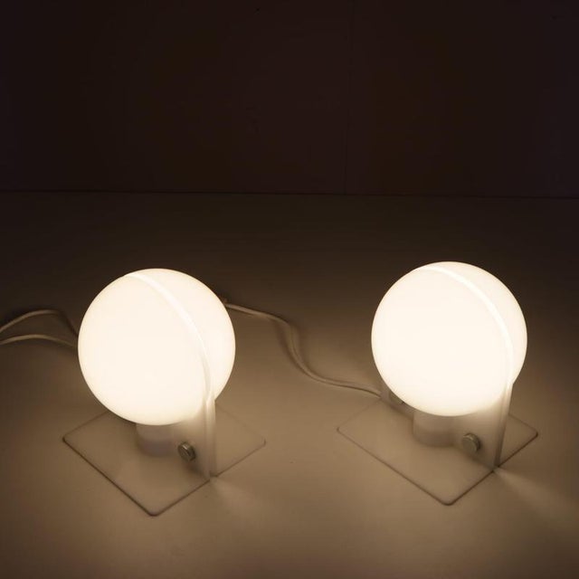 Metal Sirio Lamps by Sergio Brazzoli for Guzzini, Italy, 1970s, Set of 2 For Sale - Image 7 of 12