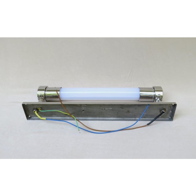 Bauhaus Machine Age Chrome-Plated Wall Lights with Festoon Bulbs, 1920s, Set of 2 For Sale - Image 13 of 16