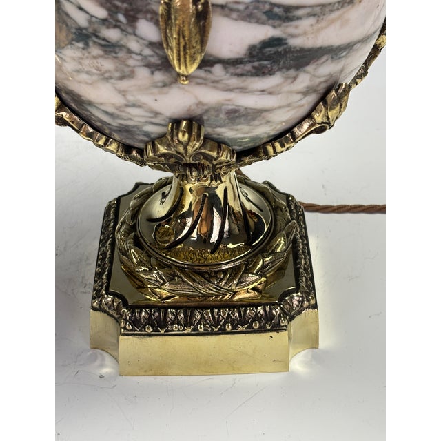 Late 19th Century French Neoclassical Marble and Ormolu Urn Lamps, 1850, Set of 2 For Sale - Image 17 of 18