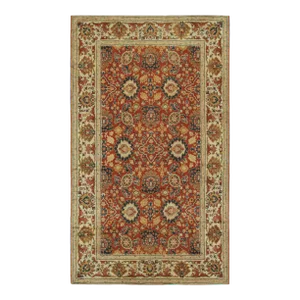 Late 19th Century Antique Arts & Crafts Rug in Rust With Floral Patterns, From Rug & Kilim
