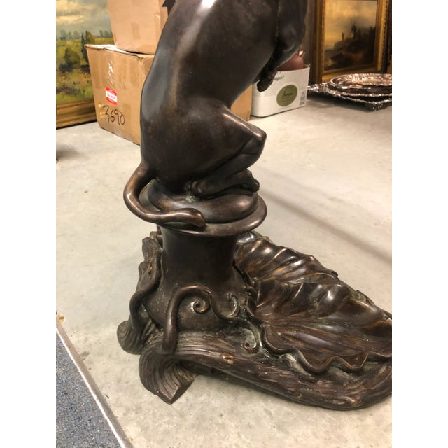 Early 20th Century English Bronze Dog Form Umbrella or Cane Holder After the Original For Sale - Image 4 of 6