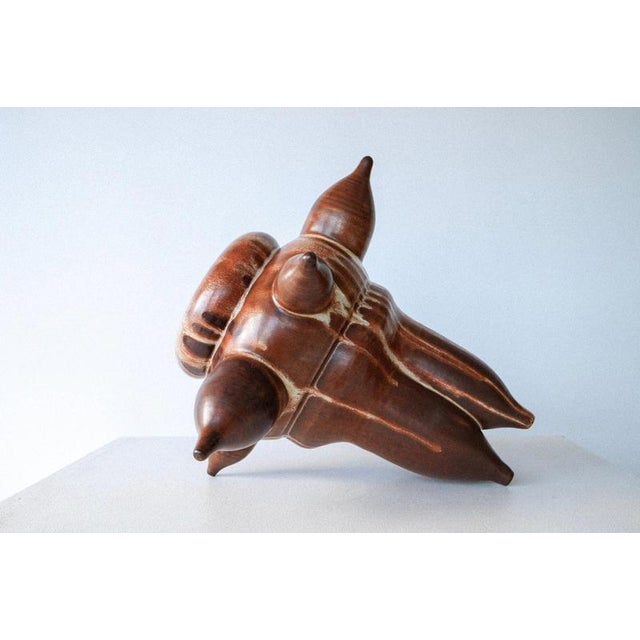 Orbitae Vase in Glazed Iron-Rich Stoneware by Robin Kerr For Sale - Image 6 of 8