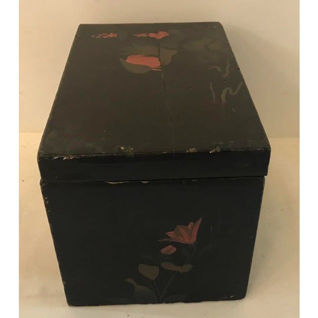 Early 20th Century Vintage Laquered Tea Caddy Box For Sale - Image 5 of 8