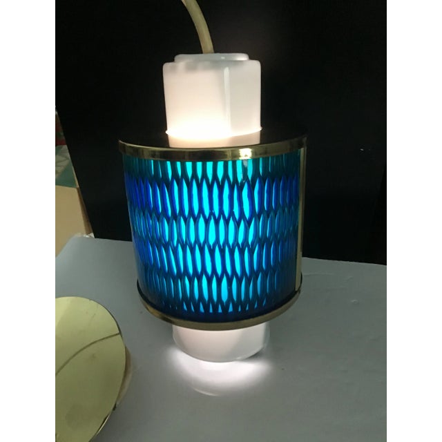 Mid Century Modern Moe Honeycomb Pendent Light / Blue For Sale In Cleveland - Image 6 of 11