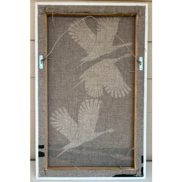 Birds in Flight MCM Textile Art by Flite Screen Art, Inc. Framed For Sale - Image 4 of 6