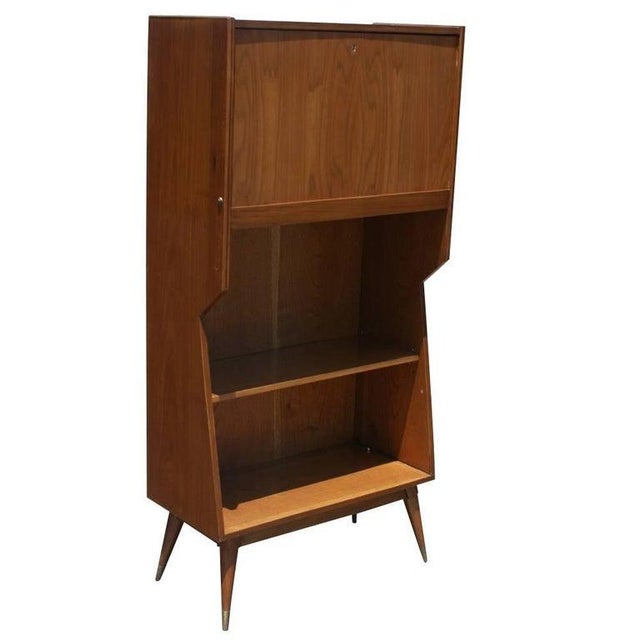 Mid-Century Modern 1960s Danish Modern Walnut Secretary Desk For Sale - Image 3 of 6