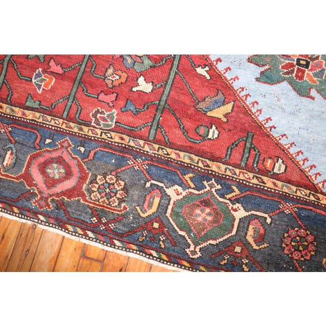 Red Dramatic Floral Persian Bakhtiari Rug no. j3160 For Sale - Image 8 of 12