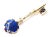 Vintage Mikimoto 18k Yellow Gold Key Blue Enamel Brooch Pin For Sale - Image 9 of 9