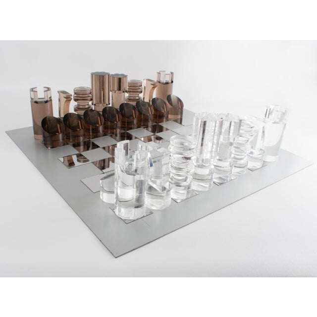 Modernist Michel Dumas Chess Set with Original Board, France, circa 1970 Designed by renowned French designer Michel Dumas...