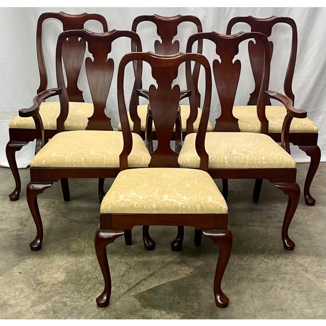 Vintage Hickory Chair Chippendale Style Mahogany Dining Chairs Set of