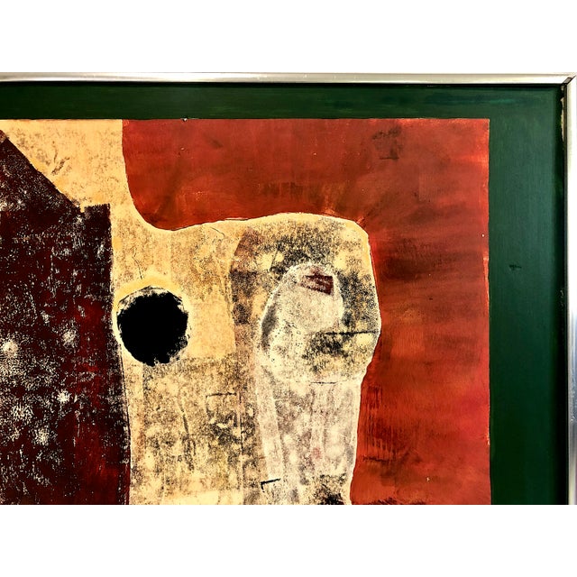 Abstract Late 20th-Century Abstract Mixed Media Painting “Aegean” by S. Martin For Sale - Image 3 of 8