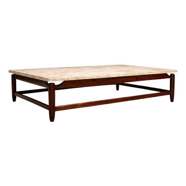 Coffee Table in Solid Rosewood & Marble by Jorge Jabour for Móveis Cantu, Brazilian Modern, 1960s – Lot 645 For Sale