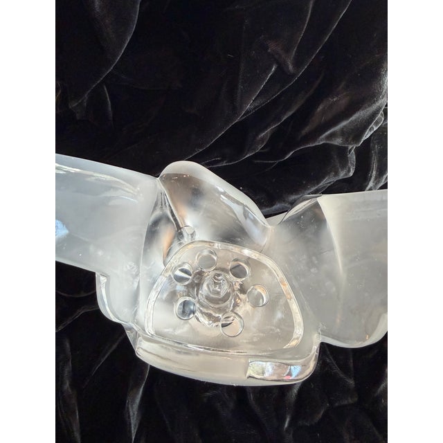 Lalique Frosted Dove Crystal Sculptural Vase For Sale - Image 11 of 12