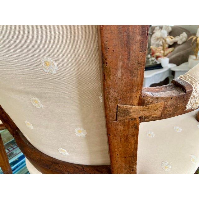 Brown French 18th Century Hand Carved Fauteuil Chairs - a Pair For Sale - Image 8 of 12