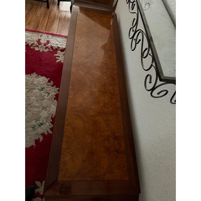 Wood 1970s High Quality Hardwood Asian Burl Wood Design Console For Sale - Image 7 of 7