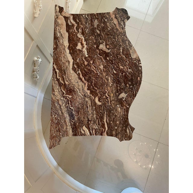 Antique Parquetry Inlaid Serpentine Shaped Commode with Marble Top, 1790 For Sale - Image 10 of 13