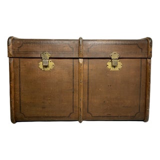 Large Old Travel Trunk Chest Coffee Table, 1900s For Sale