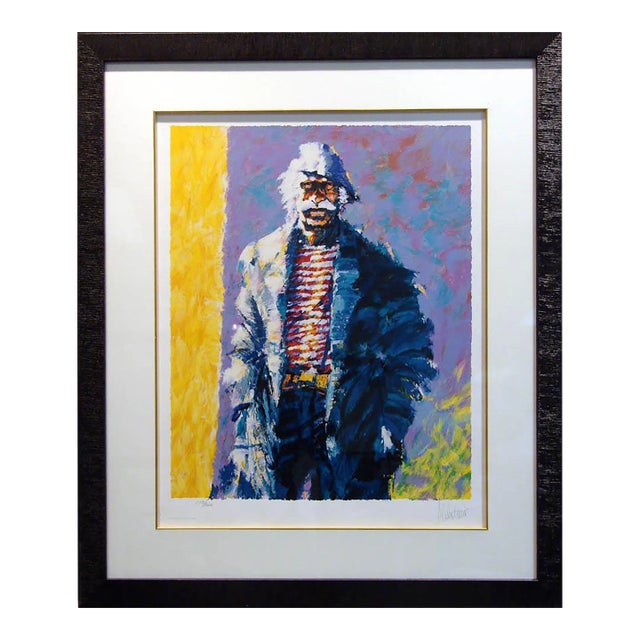 Aldo Luongo "By the Corner" Hand Signed & Numbered Serigraph Custom Framed Art For Sale