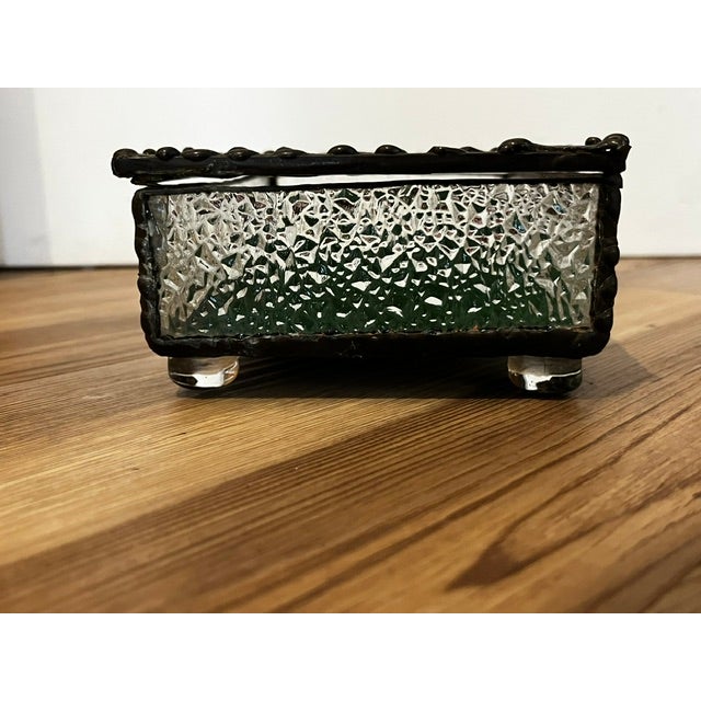 Vintage Leaded Stained Glass Trinket Box For Sale - Image 11 of 15