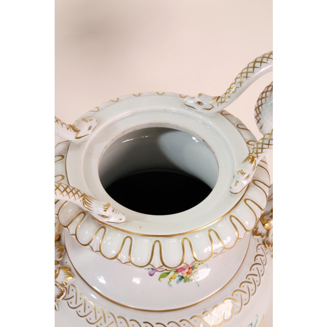 Large Ornate Vase with Snake Handles, 1970 For Sale - Image 4 of 18