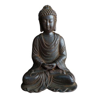 Iron Shakyamuni Buddha Statue - Spiritual Statement Piece For Sale