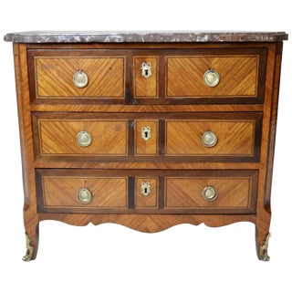 19th Century French Marble-Top Chest With Ormolu For Sale
