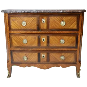 19th Century French Marble-Top Chest With Ormolu