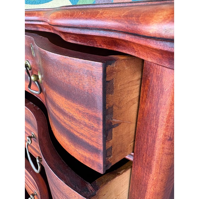 Antique Mahogany Serpentine Tallboy on Clawfoot Casters For Sale - Image 10 of 11
