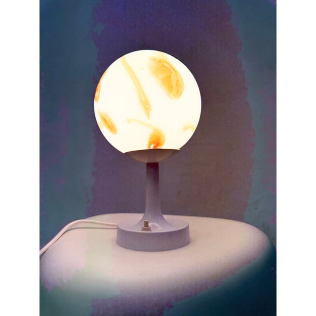 Glass Space Age Spherical Table Lamp, 1970s For Sale - Image 7 of 9