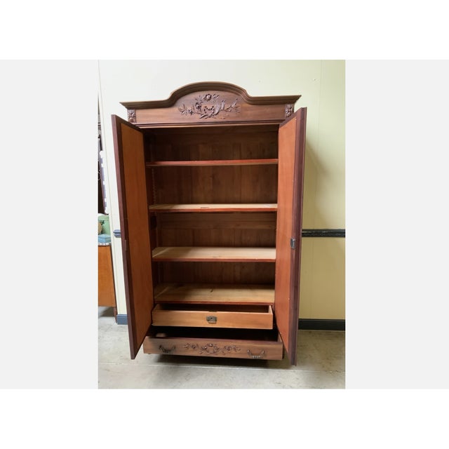 Antique Wardrobe in Walnut, 1910 For Sale - Image 3 of 10