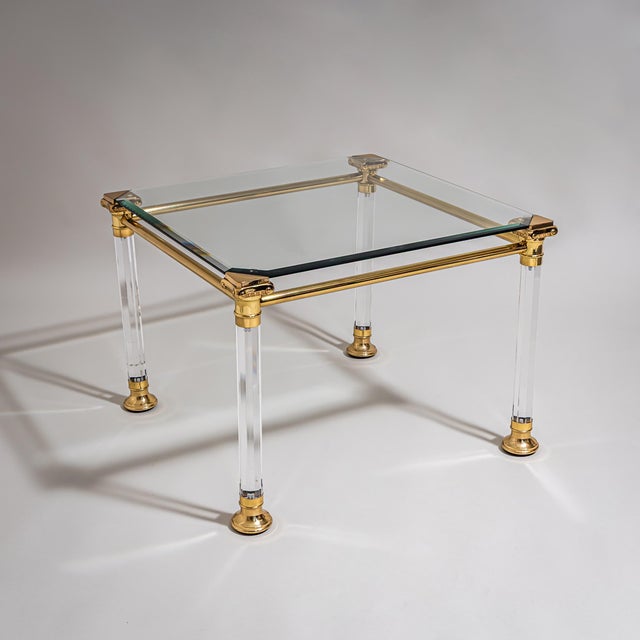 Coffee Tables in Acrylic Glass and Brass, Italy, 1950s, Set of 2 For Sale - Image 9 of 13