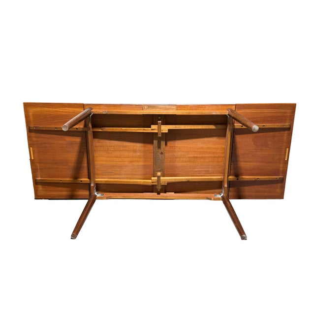 Vintage Danish Teak Draw Leaf Mid Century Modern Dining Table For Sale - Image 12 of 13