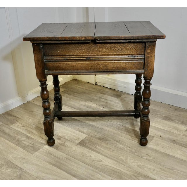 Wood Oak Joint Side Table For Sale - Image 7 of 9