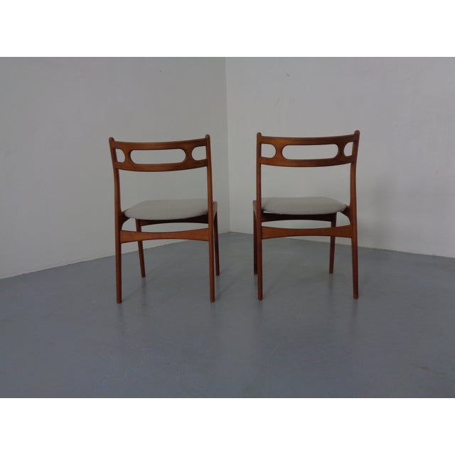 Model 138 Teak & Kvadrat Hallingdal Dining Chairs by Johannes Andersen for Uldum Møbelfabrik, Denmark, 1960s, Set of 2 For Sale - Image 18 of 18