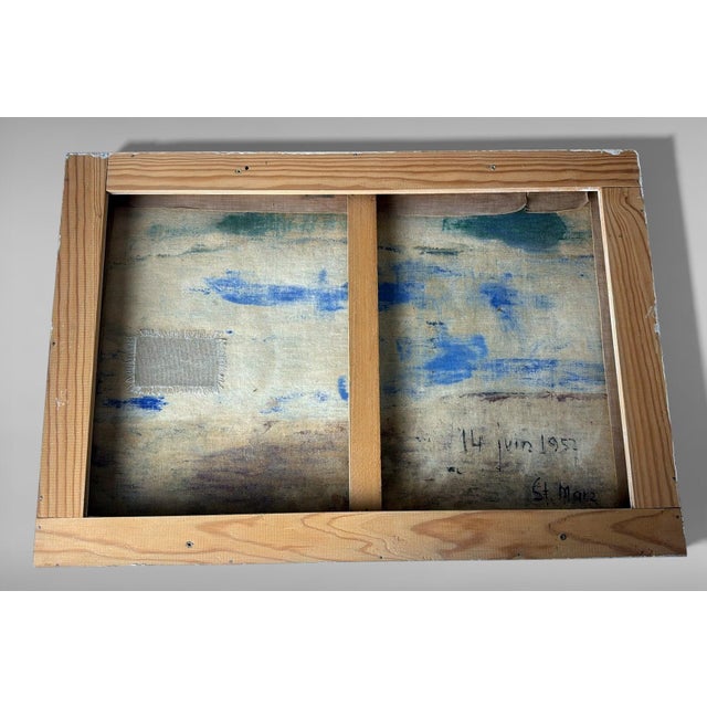 Mid 20th Century Abstract Lyrical French Oil Painting on Canvas For Sale - Image 14 of 18