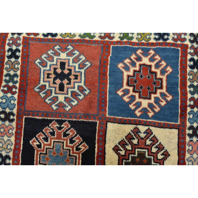 1990s Yalameh Rug 1’9” X 2’10” Multicolor Wool Vintage Tribal Hand-Knotted Carpet For Sale - Image 5 of 8