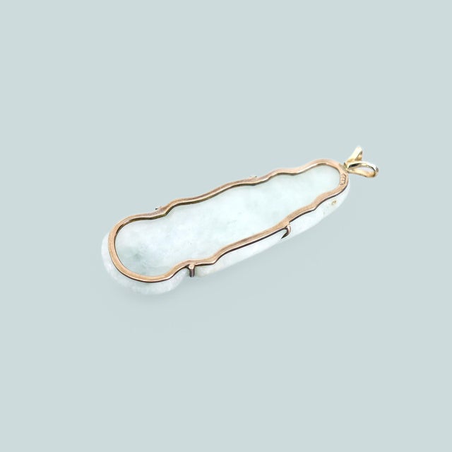 Vintage Chinese 14k Gold & Jadeite Pendant For Sale - Image 13 of 13