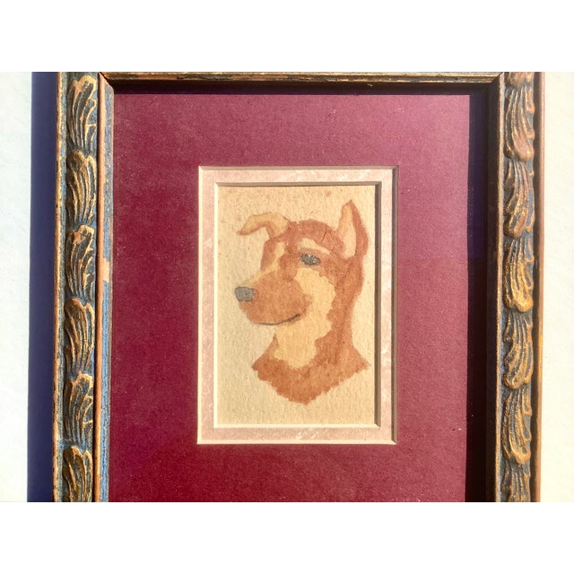 Portrait of a dog from an early 20th C sketchbook. Unsigned; pen and ink sketch of the same dog on reverse. Image size: 2...