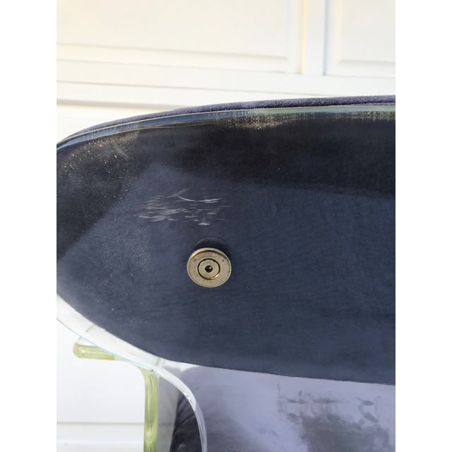 1960s Molded Lucite and Brass Kagan Style Desk Chair For Sale - Image 9 of 12