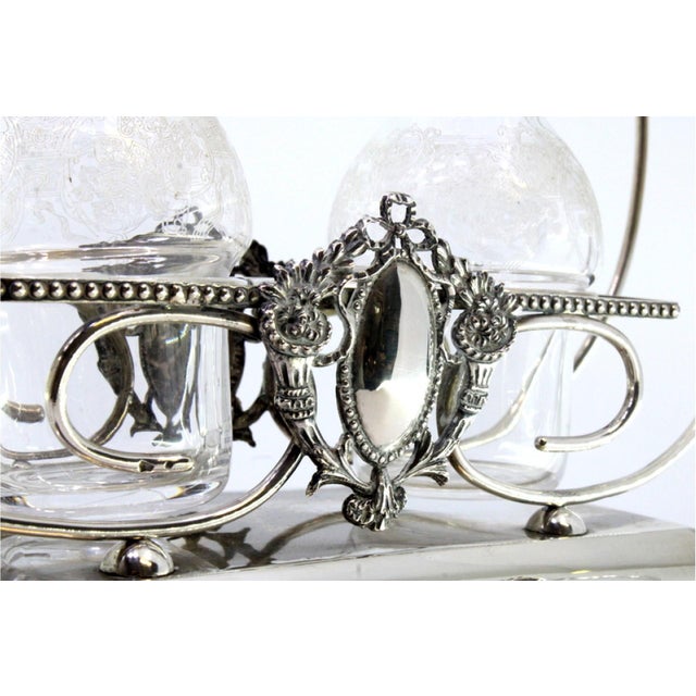 Silver and Acid-Etched Cruet Set, Set of 2 For Sale - Image 4 of 7